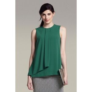 M.M. LaFleur Davis‎ Top Green Pleated Sleeveless Blouse Womens XL